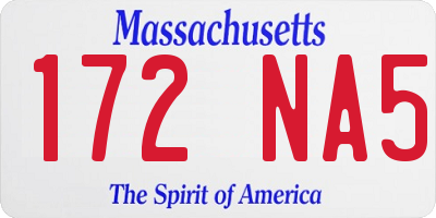 MA license plate 172NA5