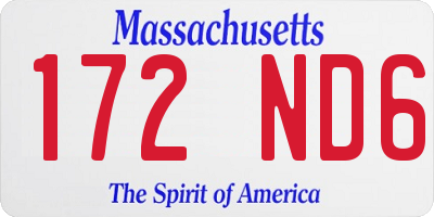 MA license plate 172ND6