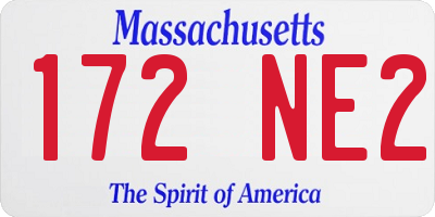 MA license plate 172NE2