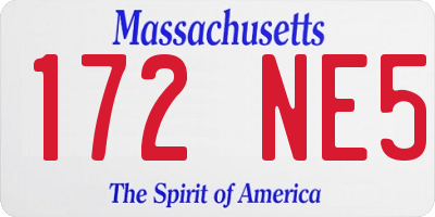MA license plate 172NE5