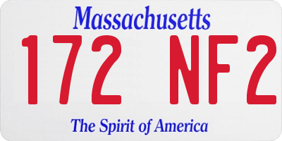 MA license plate 172NF2