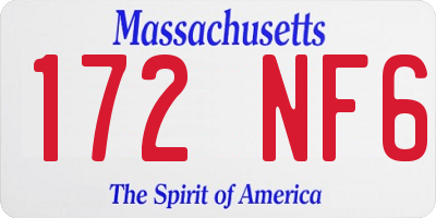 MA license plate 172NF6