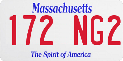 MA license plate 172NG2