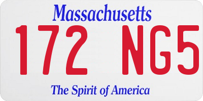 MA license plate 172NG5