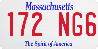 MA license plate 172NG6