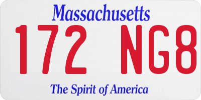 MA license plate 172NG8
