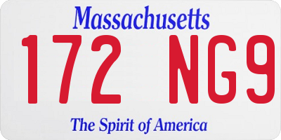 MA license plate 172NG9
