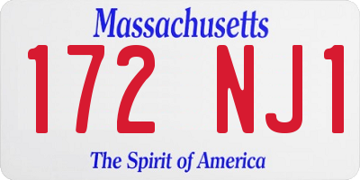 MA license plate 172NJ1