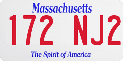 MA license plate 172NJ2