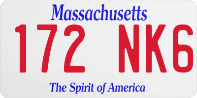 MA license plate 172NK6