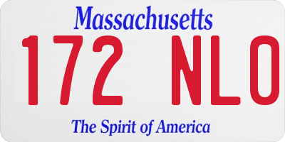 MA license plate 172NL0