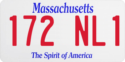 MA license plate 172NL1
