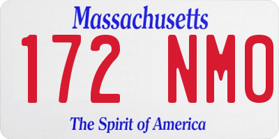 MA license plate 172NM0