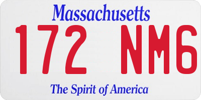 MA license plate 172NM6