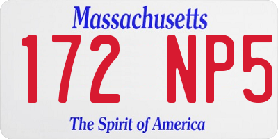 MA license plate 172NP5