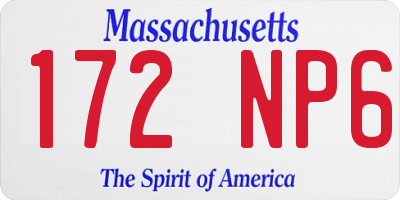 MA license plate 172NP6