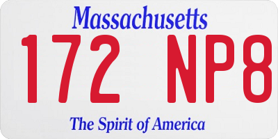 MA license plate 172NP8