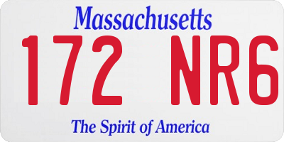 MA license plate 172NR6
