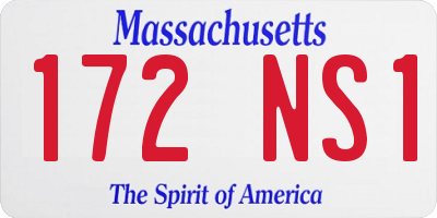 MA license plate 172NS1