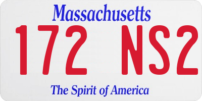 MA license plate 172NS2