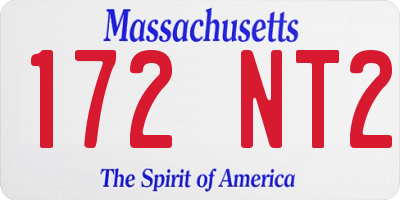 MA license plate 172NT2