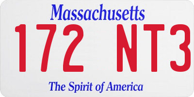 MA license plate 172NT3