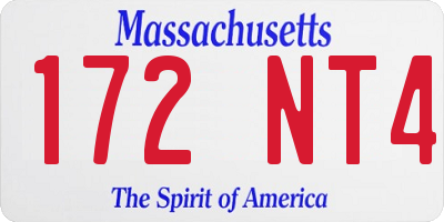 MA license plate 172NT4