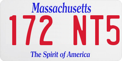 MA license plate 172NT5
