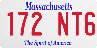 MA license plate 172NT6