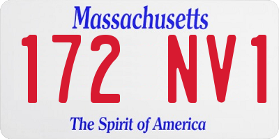 MA license plate 172NV1