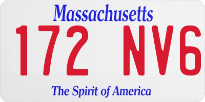 MA license plate 172NV6