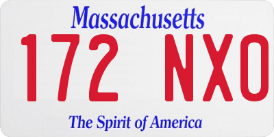 MA license plate 172NX0