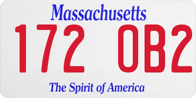 MA license plate 172OB2