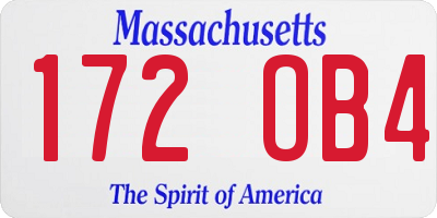 MA license plate 172OB4