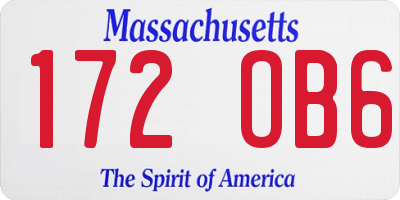 MA license plate 172OB6