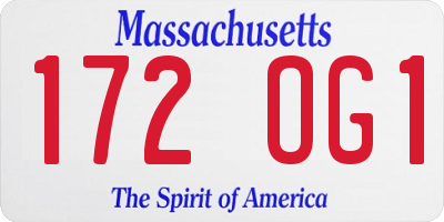 MA license plate 172OG1