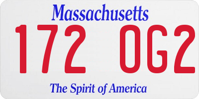 MA license plate 172OG2
