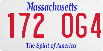 MA license plate 172OG4
