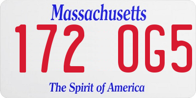 MA license plate 172OG5