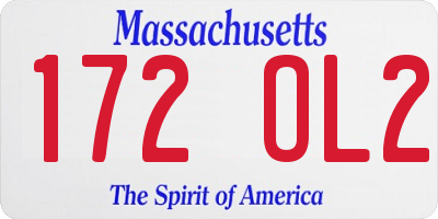 MA license plate 172OL2
