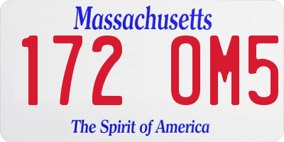 MA license plate 172OM5
