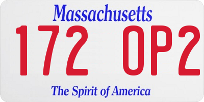 MA license plate 172OP2