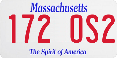 MA license plate 172OS2