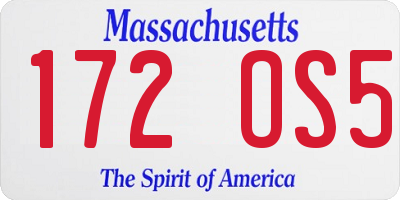MA license plate 172OS5