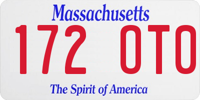 MA license plate 172OT0