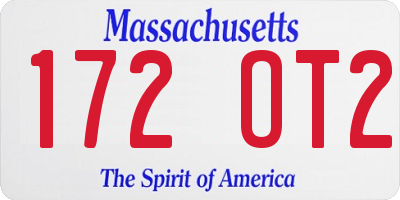 MA license plate 172OT2