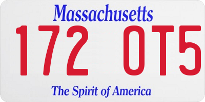 MA license plate 172OT5