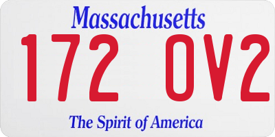 MA license plate 172OV2