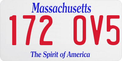 MA license plate 172OV5