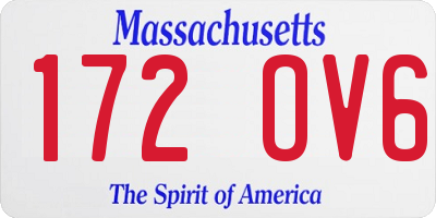 MA license plate 172OV6